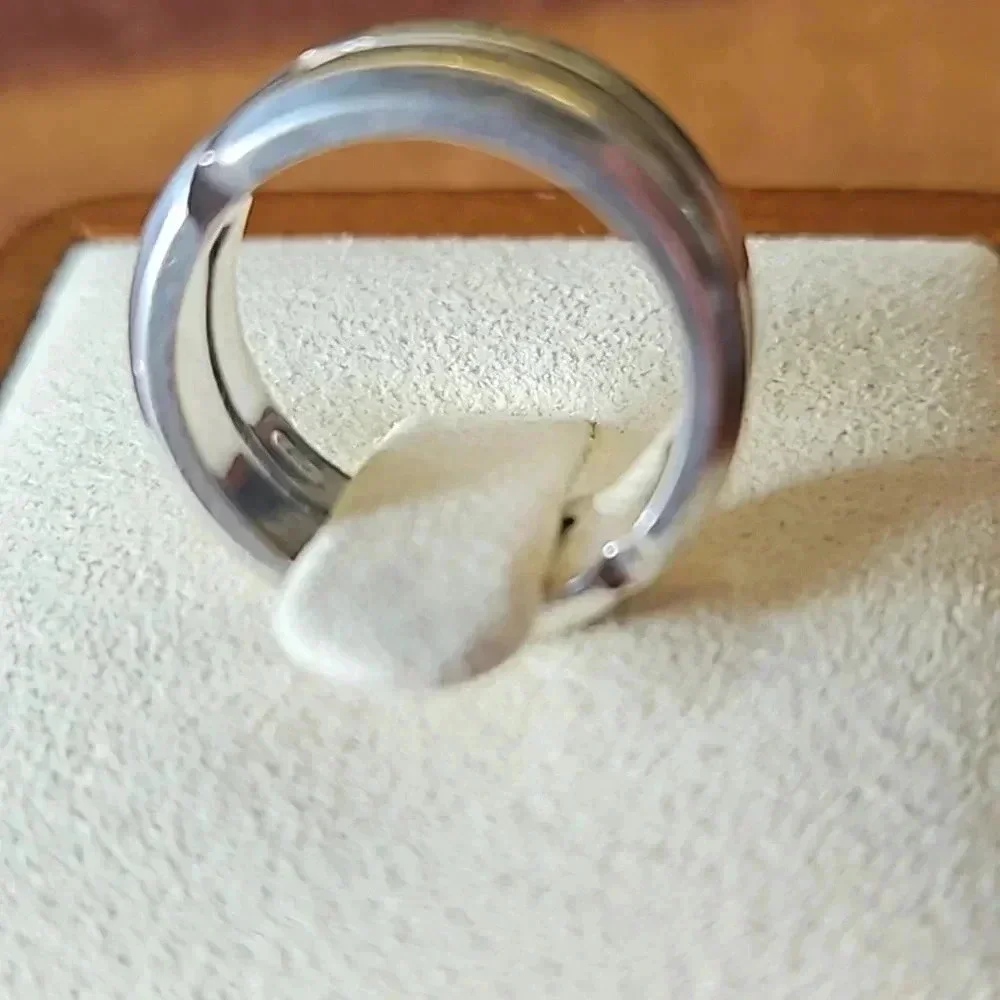 Gucci Interlockong G Logo 925 Sterling Silver Ring, Size 4.5